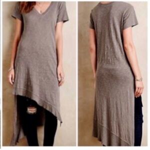 Left of Center Asymmetrical Hem Gray T shirt Dress Anthropologie